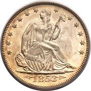 ½ Dollar "Seated Liberty Half Dollar" (with date arrows, rays around eagle) - Obverse
