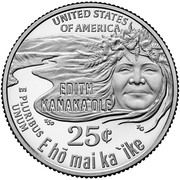 25 Cents "Washington Quarter" (Edith Kanakaʻole) - Reverse