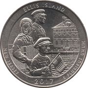 ¼ Dollar "Washington Quarter" (Ellis Island (Statue of Liberty National Monument), New Jersey) - Reverse
