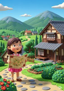 はるちゃんのやまのむらたからさがし daily life story for 7-12 years children in Japanese featuring warm themes