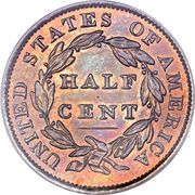 ½ Cent "Classic Head Half Cent" - Reverse