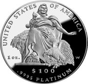 100 Dollars "American Platinum Eagle" (Bullion Coinage) - Reverse