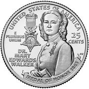 25 Cents "Washington Quarter" (Dr. Mary Edwards Walker) - Reverse