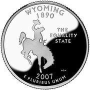 ¼ Dollar "Washington Quarter" (Wyoming - Silver Proof) - Reverse