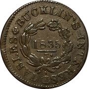 Hard Times Token - Bucklin's Book Keeping (Troy, New York) - Reverse