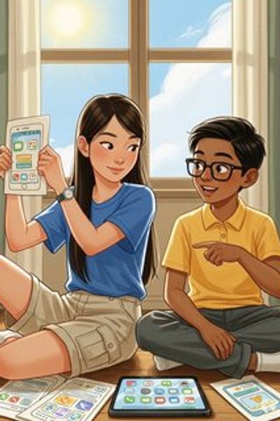 The App-Makers and the Curious Mind educational story for 7-12 years children in English featuring inspiring themes