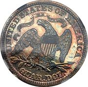 25 Cents "1870 Quarter Dollar" (Pattern) - Reverse