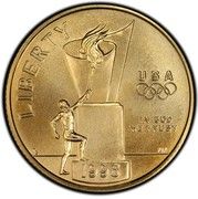 5 Dollars (XXVI Olympiad Cauldron) - Obverse