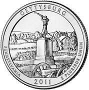 ¼ Dollar "Washington Quarter" (Gettysburg National Military Park, Pennsylvania - Silver Proof) - Reverse