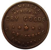 Civil War Token - Moses Weaver (Lena, Illinois) - Reverse