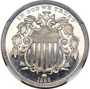 5 Cents "1866 Shield Nickel Without Rays" (Pattern) - Obverse
