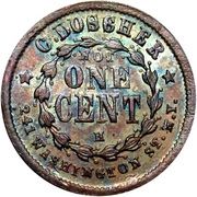 Civil War Token - Charles Doscher (New York City, New York) - Reverse