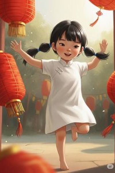 Mei's Lucky New Year educational story for 3-6 years children in English featuring warm themes