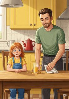 "Oops! We Can Fix It Together!" educational story for 3-6 years children in English featuring warm themes