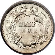 ½ Dime - "Seated Liberty Half Dime" (obverse legend) - Reverse