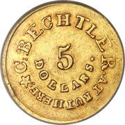 5 Dollars - C. Bechtler - Reverse