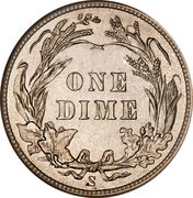 1 Dime "Barber Dime" - Reverse