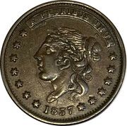 Hard Times Token - Liberty / Millions for Defence, Not One Cent for Tribute - Obverse