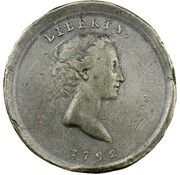 25 Cents "1792 Quarter Dollar" (Pattern; white metal) - Obverse
