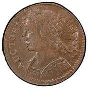 ½ Penny - Copper "MB Left, over 1877 or 1887" - Obverse