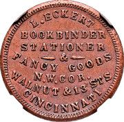 Cent - Civil War Merchant Token - L. Eckert, Book Binder (Cincinnati, OH) - Obverse