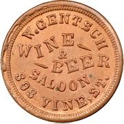 Civil War Merchant Token - W. Gentsch Wine and Beer (Cincinnati, OH) - Obverse