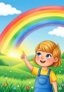 The Rainbow Adventure educational story for 3-6 years children in English featuring joyful themes