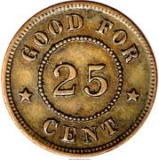 25 Cents - Civil War Sutler - Geo. McAlpen (11th PA Cav) - Reverse