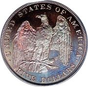 5 Dollars "1878 Half Eagle" (Pattern; copper) - Reverse