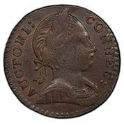 ½ Penny - Copper "Large Head Facing Right" - Obverse