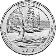 ¼ Dollar "Washington Quarter" (Voyageurs National Park, Minnesota) - Reverse