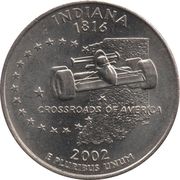 ¼ Dollar "Washington Quarter" (Indiana) - Reverse