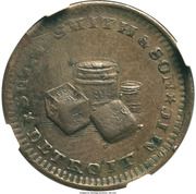 Civil War Merchant Token - Seth Smith and Son Family Grocerie - Obverse