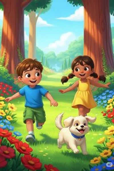 Sunny Day Adventures daily life story for 3-6 years children in English featuring joyful themes