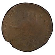 ½ Penny - Copper "MB Right, Small Head" - Reverse