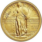 ¼ Dollar (Standing Liberty Quarter Centennial; Gold) - Obverse