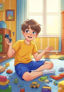 Tidy Timmy's Toy Adventure educational story for 3-6 years children in English featuring warm themes