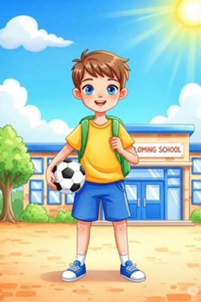 The Adventure of Sam and the New School daily life story for 7-12 years children in English featuring warm themes