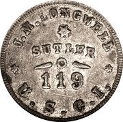 25 Cents - Civil War Token - JM Longwell -119/U.S.C.I. (Colored Infantry) - Obverse