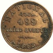 Civil War Merchant Token - B. Maloney (New York, New York) - Reverse