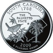 ¼ Dollar "Washington Quarter" (South Carolina - Silver Proof) - Reverse