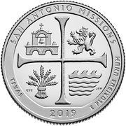 ¼ Dollar "Washington Quarter" (San Antonio Missions National Historical Park, Texas) - Reverse