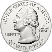 ¼ Dollar "Washington Quarter" (Everglades National Park, Florida - Silver 5 oz Bullion) - Obverse
