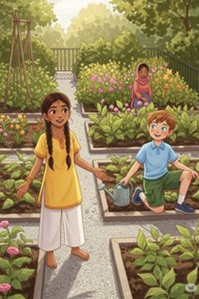 The Global Garden daily life story for 7-12 years children in English featuring warm themes