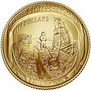 5 Dollars (50th Anniversary of Apollo 11) - Reverse