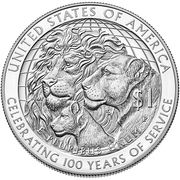 1 Dollar (Lions Club International Centennial) - Reverse
