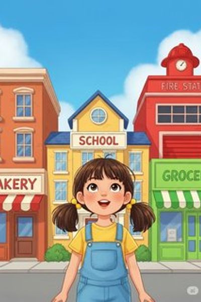 Jobs in Our Neighborhood: A Journey Through Work! educational story for 7-12 years children in English featuring warm themes