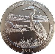 ¼ Dollar "Washington Quarter" (Bombay Hook National Wildlife Refuge, Delaware - Silver 5 oz Bullion) - Reverse