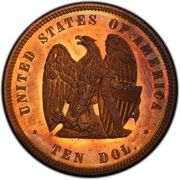 10 Dollars "1872 Eagle" (Pattern; copper) - Reverse