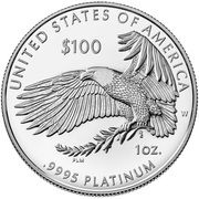 100 Dollars "American Platinum Eagle" (Bullion Coinage) - Reverse